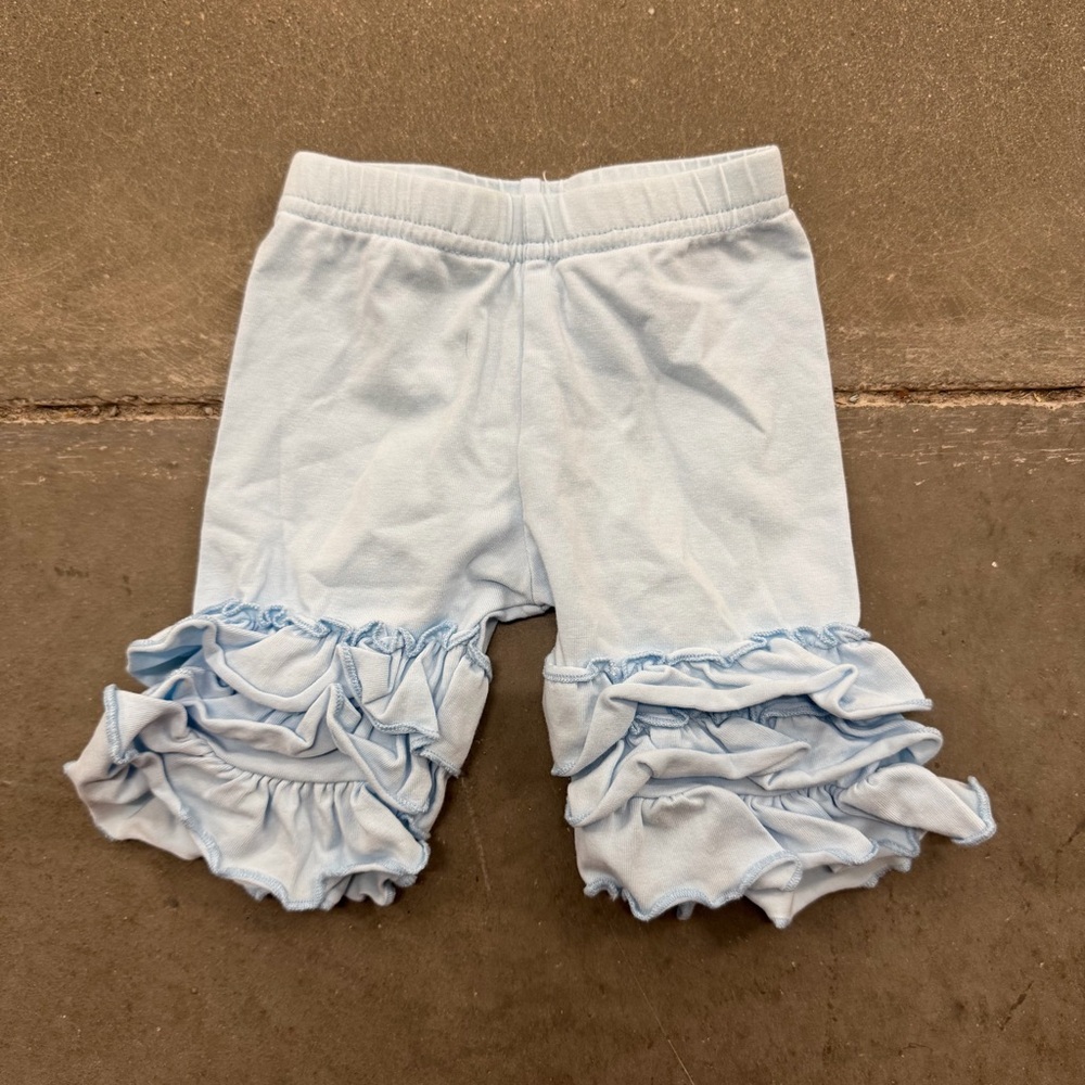 Light Blue Ruffle Shorts size 6 months